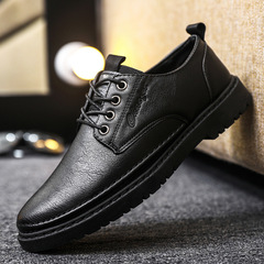 2023新款上班男鞋百搭男士休閒正裝皮鞋時尚輕便男式商務軟底男生