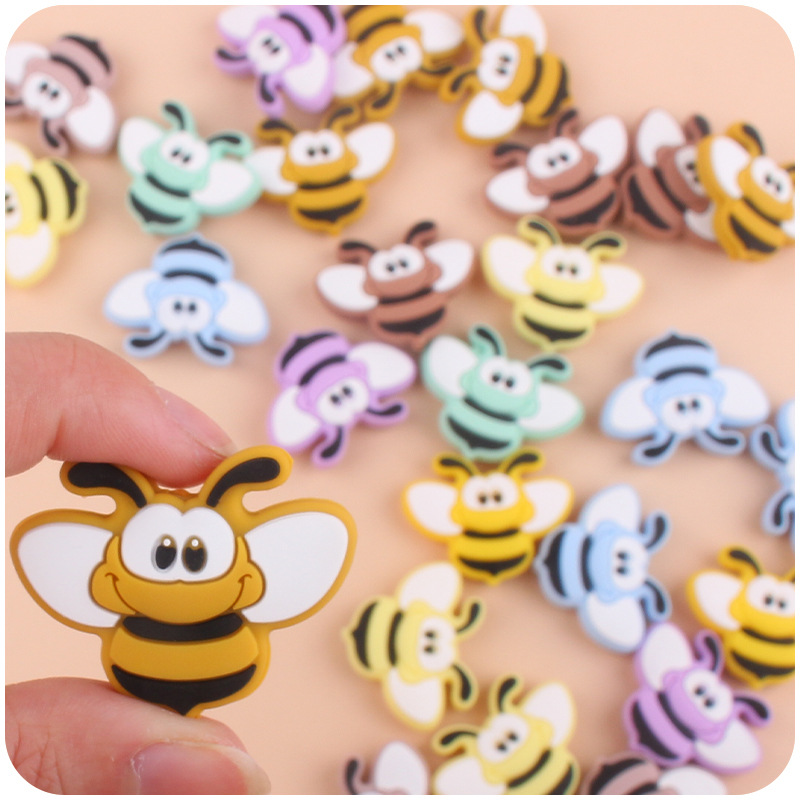 Bebé suministros de dibujos animados silicona abeja DIY bebé molar pezón cadena teether pulsera juguete Accesorios
