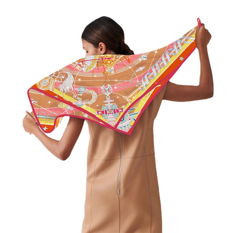 Regali di seta in twill quadrato di seta, fasce per capelli, decorazioni professionali, nastri, dolce stile principessa, cielo stellato piccolo_voghion.com