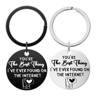 Cross-border Couple Valentine's Day Christmas Gift Stainless Steel Keychain for Men and Women to Send Friends Creative Fashion Gift