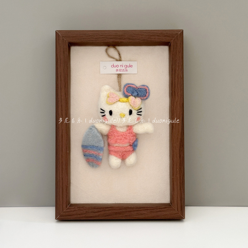Doni Guo Nepal Handmade Wool Felt Pendant Cute Surfing Hello Kitty Doll Bag Hanging Keychain Car Hanging Doni Guo Nepal Handmade Wool Felt Pendant Cute Surfing Hello Kitty Doll Bag Hanging Keychain Car Hanging