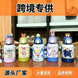 疯狂动物城儿童保温杯316不锈钢杯高颜值卡通吸管杯便携学生水杯