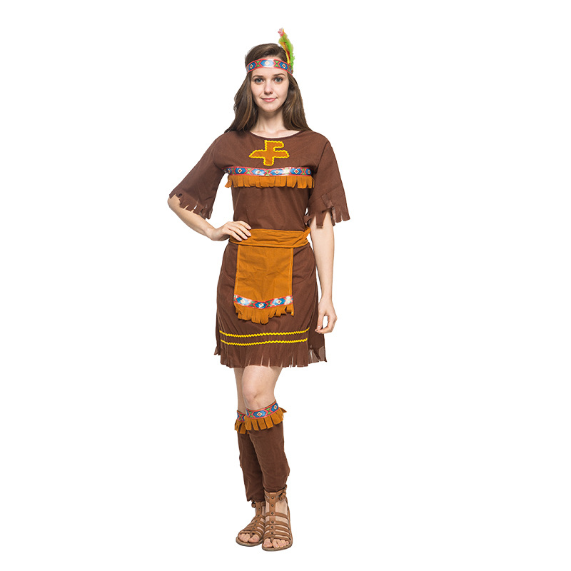 Adult Female Indian Costume Halloween cosplay Costume Masquerade cosplay Indigenous Costume