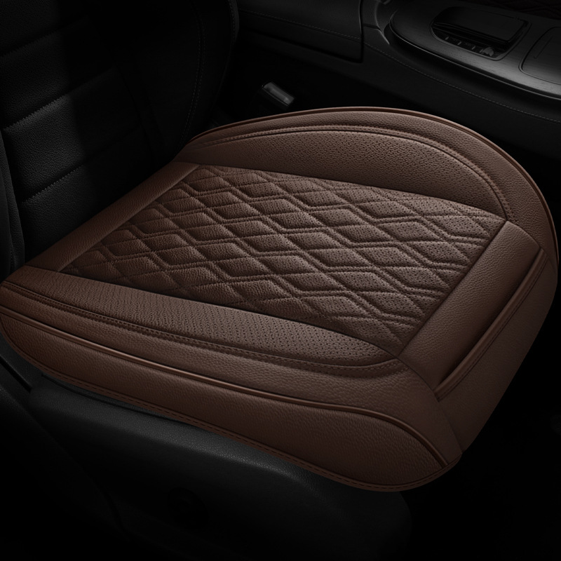 真皮汽车坐垫主驾驶单座四季通用无靠背三件套牛皮冬季小方垫座垫