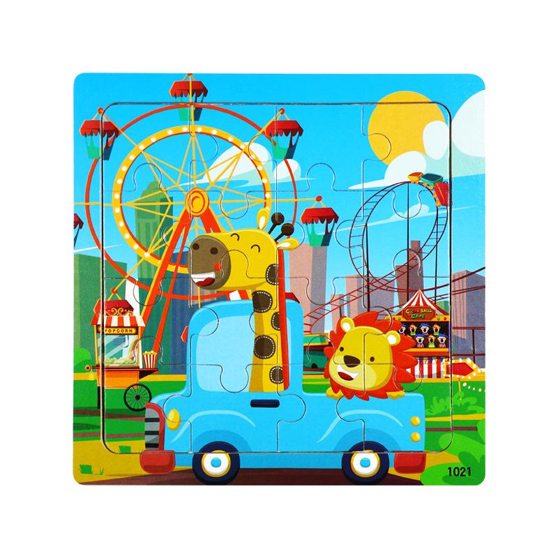 Puzzle plano de madera para niños pensamiento lógico juguetes de entrenamiento de mano movimiento fino