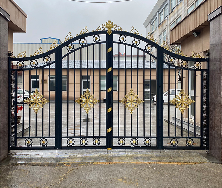 Modern Iron Door House Courtyard Door Louver Outdoor Iron Door Aluminum Art Yard Door Stainless Steel Aluminum Alloy Door