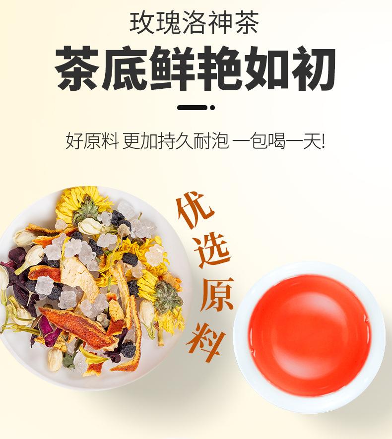 Yangyuan Rose Luo Shen Tea Black Goji Herbal Blend 100g Gift Box Cold Brew Wellness Tea quality and texture