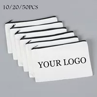 Трансграничная оптовая холст сумка-ручка творческая живопись печать LOGO молния сумка для хранения студенческих канцелярских товаров косметика