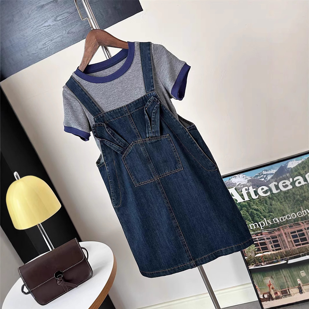 Girls' Summer Thin Skirt Set with a Tiger Design, Suitable for Older Girls, Includes a Short-Sleeve T-Shirt and a Two-Piece Suspender Skirt Set for Middle School Girls