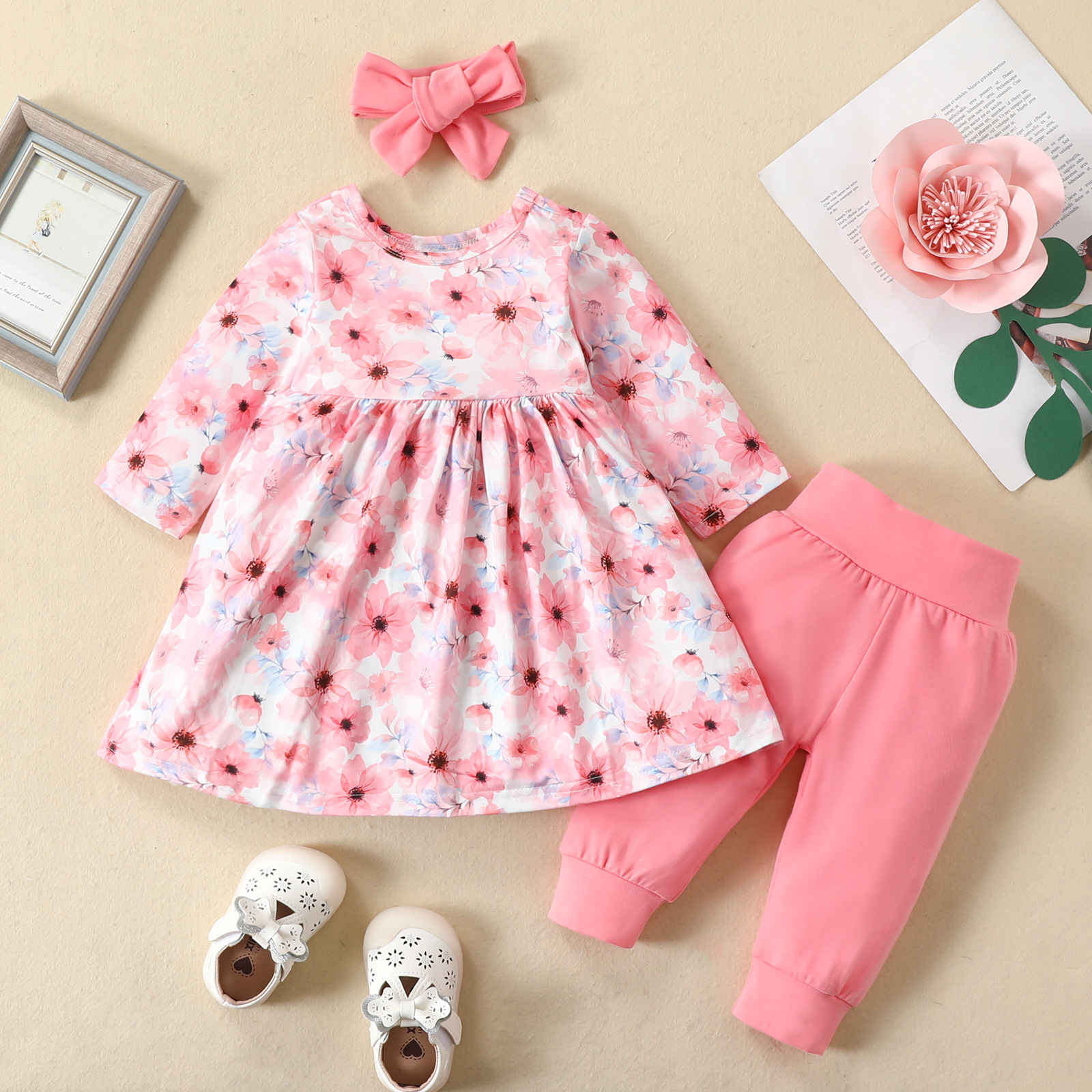 Fashion Flower Cotton Baby Clothing Sets display picture 16