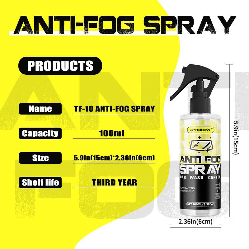 Ryekew Car Glass Anti-Fog Agent Front Windshield Long-Lasting Anti-Fog and Rain-Proof Agent Waterproof and Water-Repellent Cleaning Spray