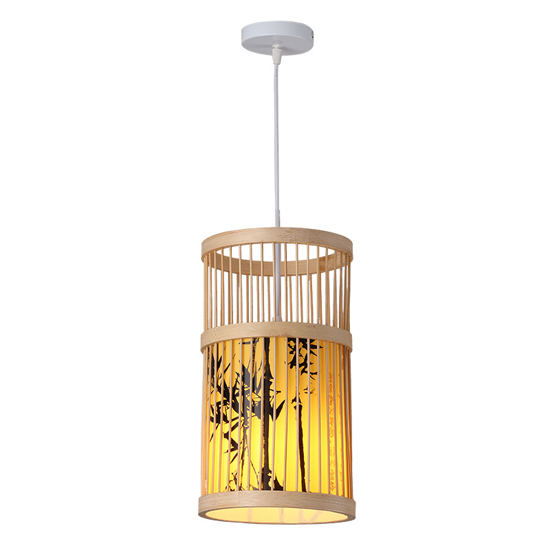 Chino creativo bambú linterna Casa de Té restaurante olla caliente restaurante local restaurante B & B pastoral japonés retro lámpara de Bambú