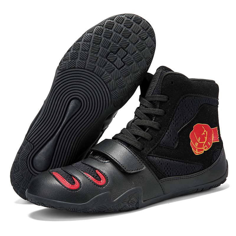 Zapatos de boxeo para adultos y niños, zapatos de entrenamiento indoor de lucha libre, zapatos de lucha libre, zapatos ligeros antideslizantes