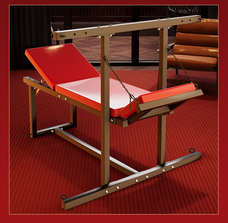 Steel Pipe Bondage Restraint Set with PU Details, Red Couple Training Accessory — detail image 27