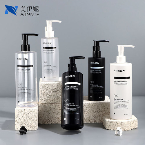 300ml500ml cylindrical lotion bottle shampoo bottle shower gel bottle sub-bottle plastic bottle frosted PET