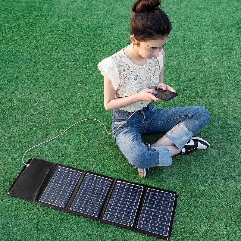 太阳能充电板折叠便携式发电充电宝手机快充单晶硅供电蓄户垒德株