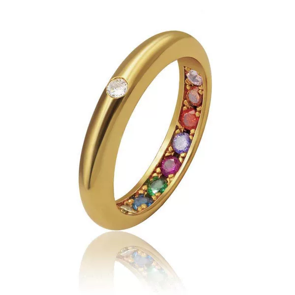 Thailand's Popular Hidden Wealth Ring Embedded Zircon Ring High-End Versatile Hand Jewelry Cross-Border Foreign Trade Supply