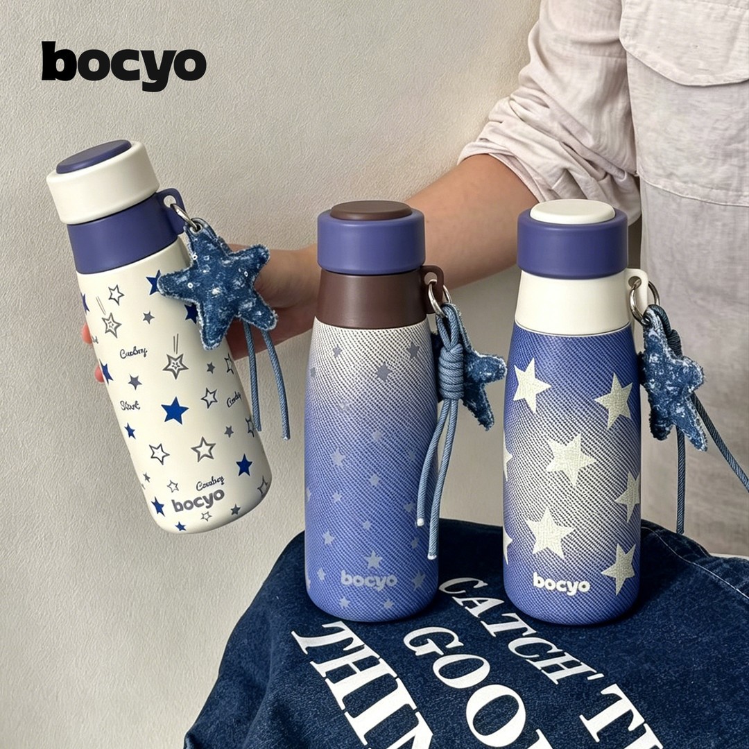 bocyo柏采雅吉吉牛奶单宁31高颜6保温杯水杯女生便携运动牛奶瓶不