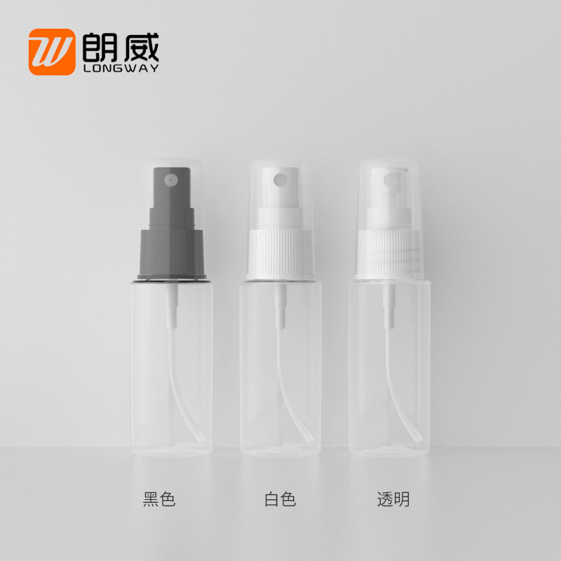 40ml hombro plano transparente cubierta completa botella de spray cosmético boquilla de plástico
