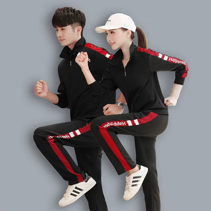 Autumn sports suit for beloved, sweatshirt for men and women for leisure, Korean style, for running, plus size