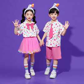 儿童六一演出服啦啦队服装幼儿园套装小学生表演舞蹈合唱衬衫班服