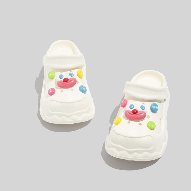 2026 Summer New Women's Colorful M&M's Thick-Soled Fashionable Versatile Casual Height-Increasing Closed-Toe Clog Sandals