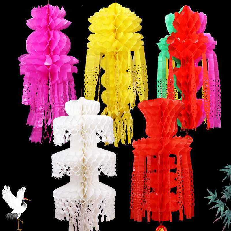 Qingming Festival paper lanterns wholesale funeral supplies tomb sweeping hanging white paper lanterns mourning ancestor worship funeral rites and funerals