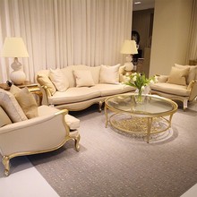 美式轻奢布艺实木沙发123组合现代简约美剋美家小户型客厅沙发