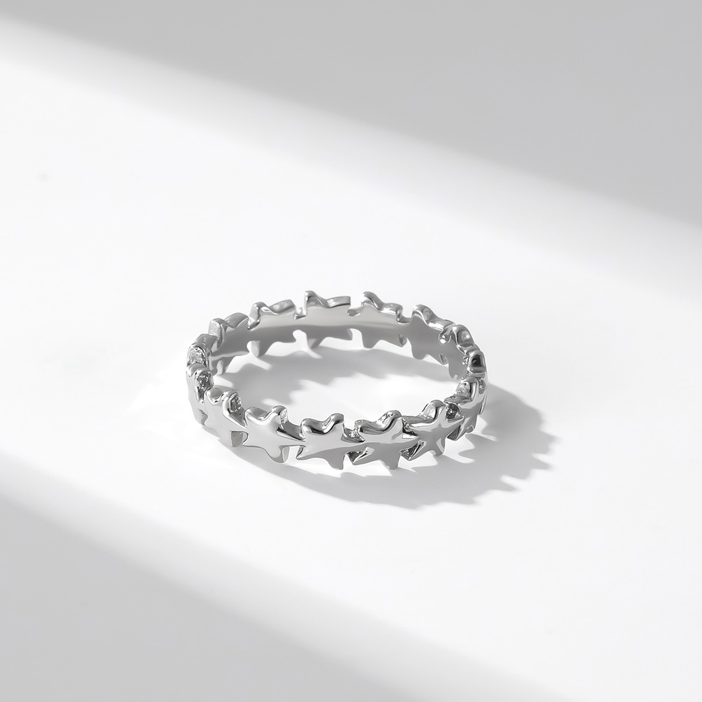 6g Weight Rings Classification Fashion Star Titanium Steel Polishing Rings 1 Piece