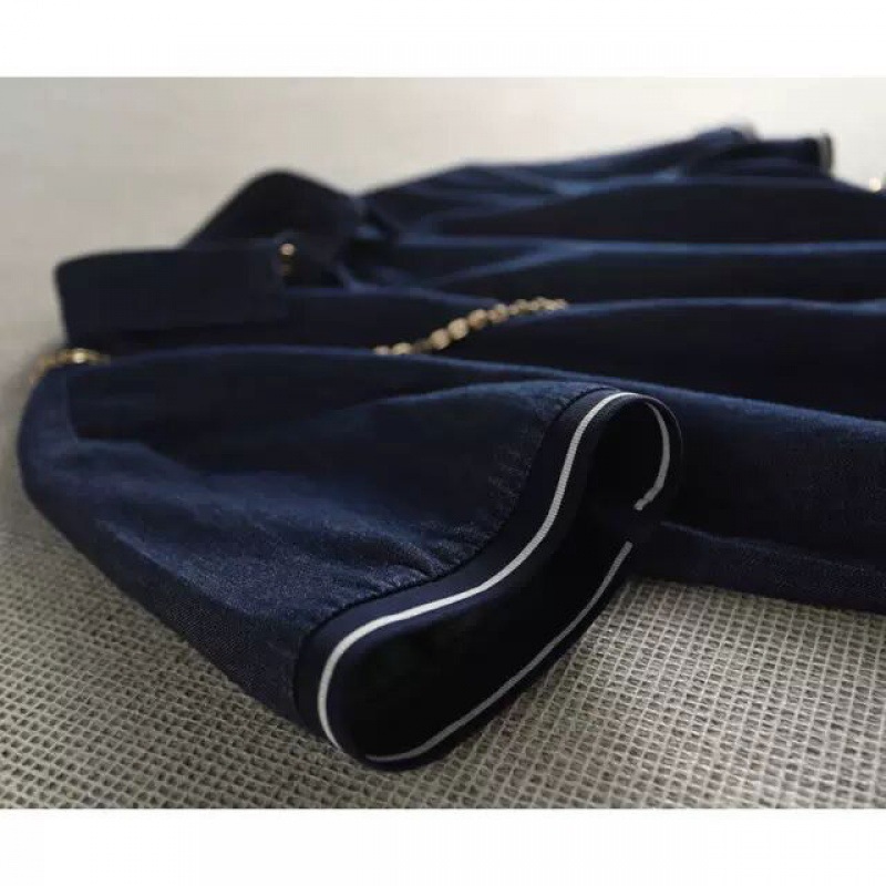 Summer elegant retro long denim dress