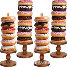 跨境木质甜甜圈架生日派对蛋糕架婚礼装饰甜甜圈展示架面包甜品台