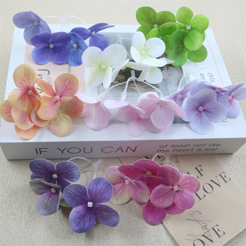 インスタイルの新しい 3D あじさいの感触模擬花 diy 手作りヘアピン花頭飾り素材谷美痛包装装飾|undefined