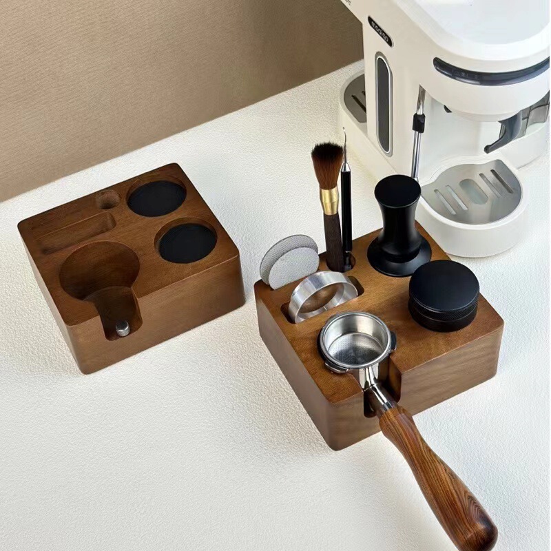 51/54mm Coffee Press Powder Seat Handle Support Frame Adjustable Multi-functional Solid Wood Press Base 58mm Universal