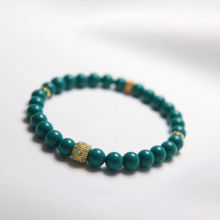 天然湖北收藏级绿松石原创设计小众不撞款极品蓝绿料单圈手链