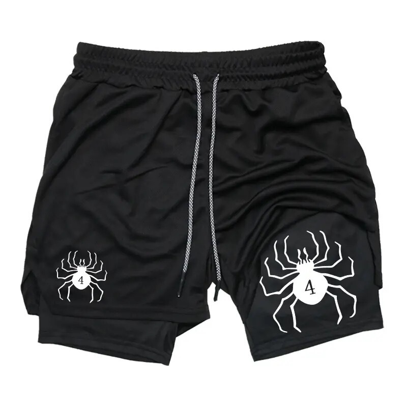 Cross-border American high street Y2K dark spider printing fashion sports fitness casual shorts men's a generation of hair Cross-border American high street Y2K dark spider printing fashion sports fitness casual shorts men's a generation of hair