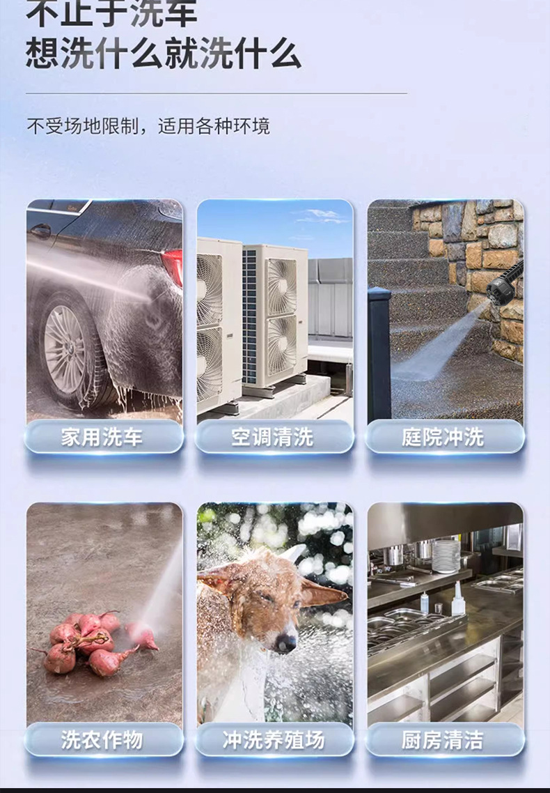 New Cross-Border Household High-Pressure Car Wash 21V Lithium Battery Car Wash Water Gun Portable Lithium Battery Wireless Car Wash Machine
