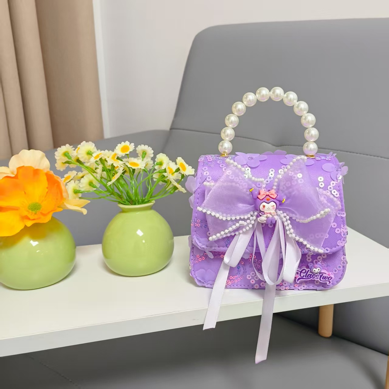 Bolso de perlas arco princesa pequeña fragancia Meilati Kulomi bolso de mano accesorios de cadena bolso de Año Nuevo