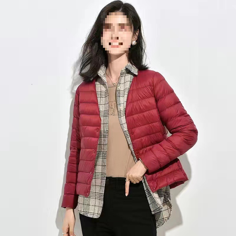따뜻한 업그레이드 코튼 코트 다크레드