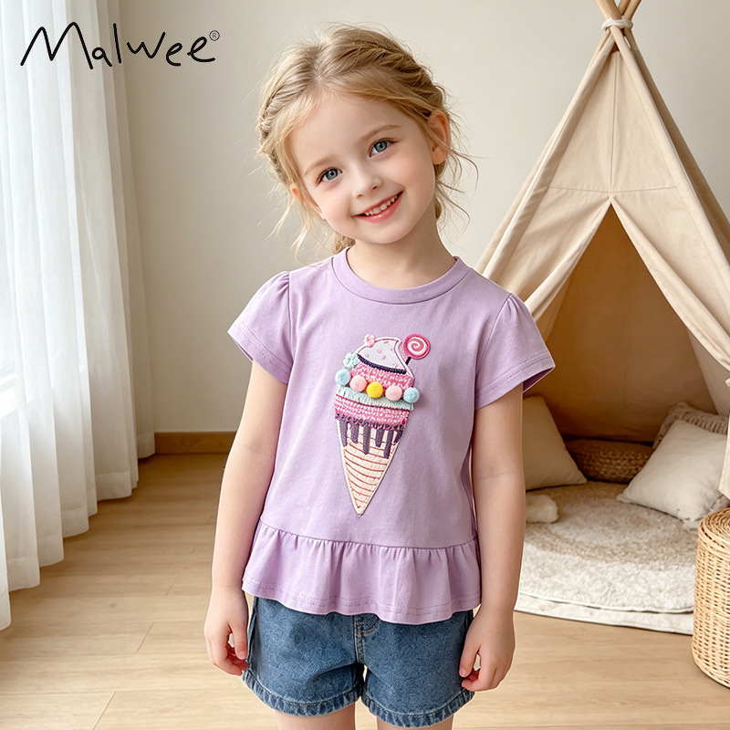 malwee short sleeve t-shirt women's clothing loose summer new Europe and the United States children's girls t-shirt a generation of hair malwee short sleeve t-shirt women's clothing loose summer new Europe and the United States children's girls t-shirt a generation of hair