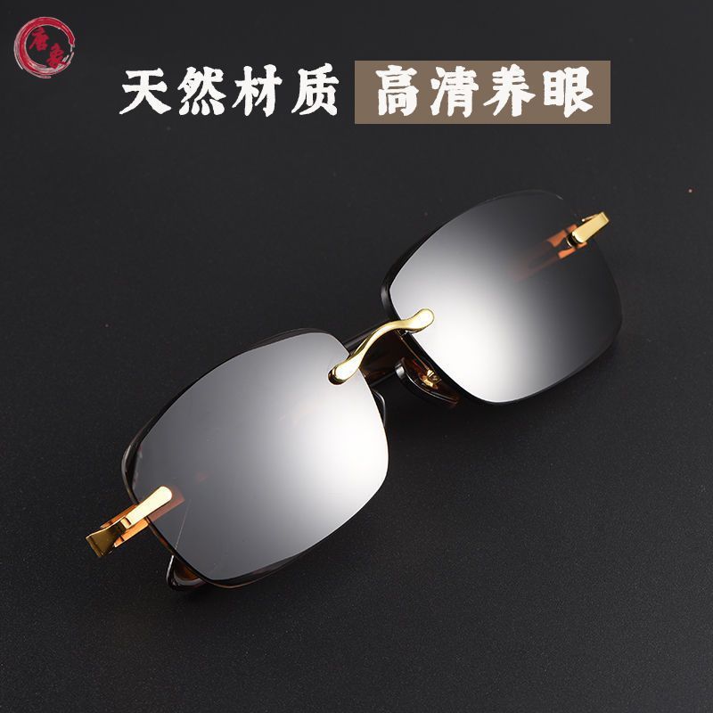 cristal natural gafas de piedra para hombres sin marcos cortados gafas de sol frescas gafas de sol para hombres gafas de piedra venta caliente