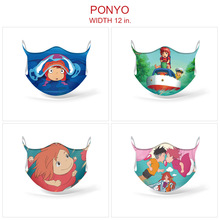 悬崖上的金鱼姬印花口罩成人儿童欧美热销卡通系列防晒防尘面罩