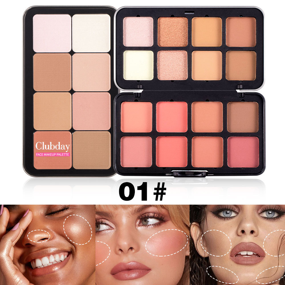 Amazon Matte Blush, Highlighter Three-dimensional contouring all-in-one set, contouring and facial makeup cross-border wholesale undefined