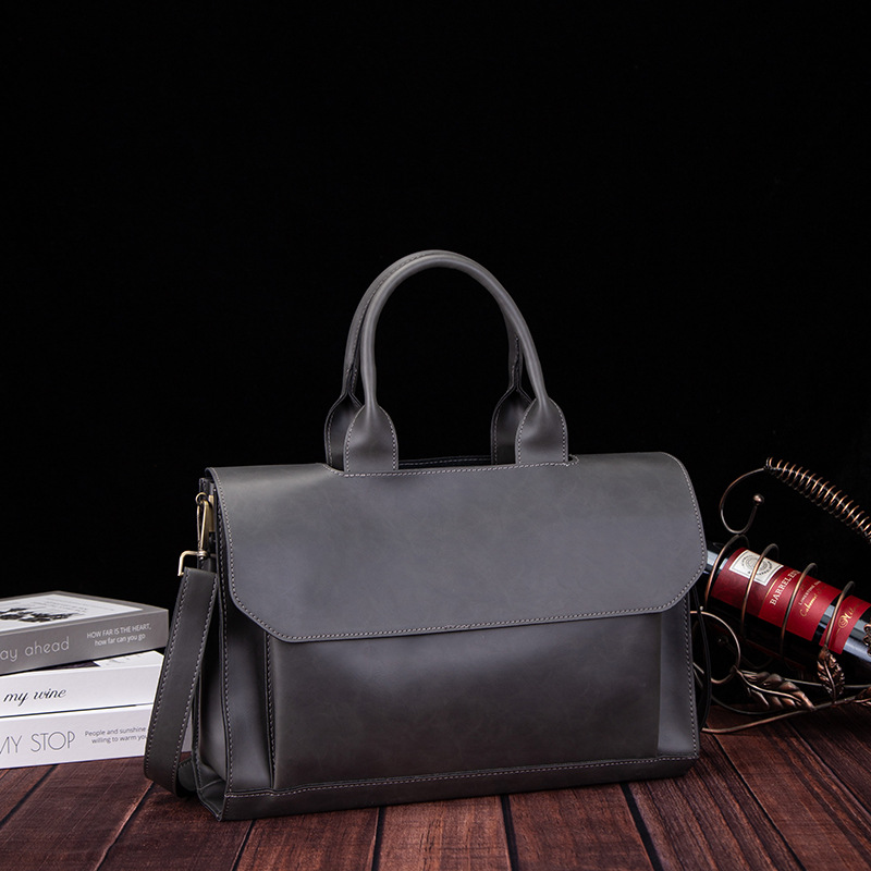 Men's Leather Messenger Bag And Business Computer Briefcase_voghion.com