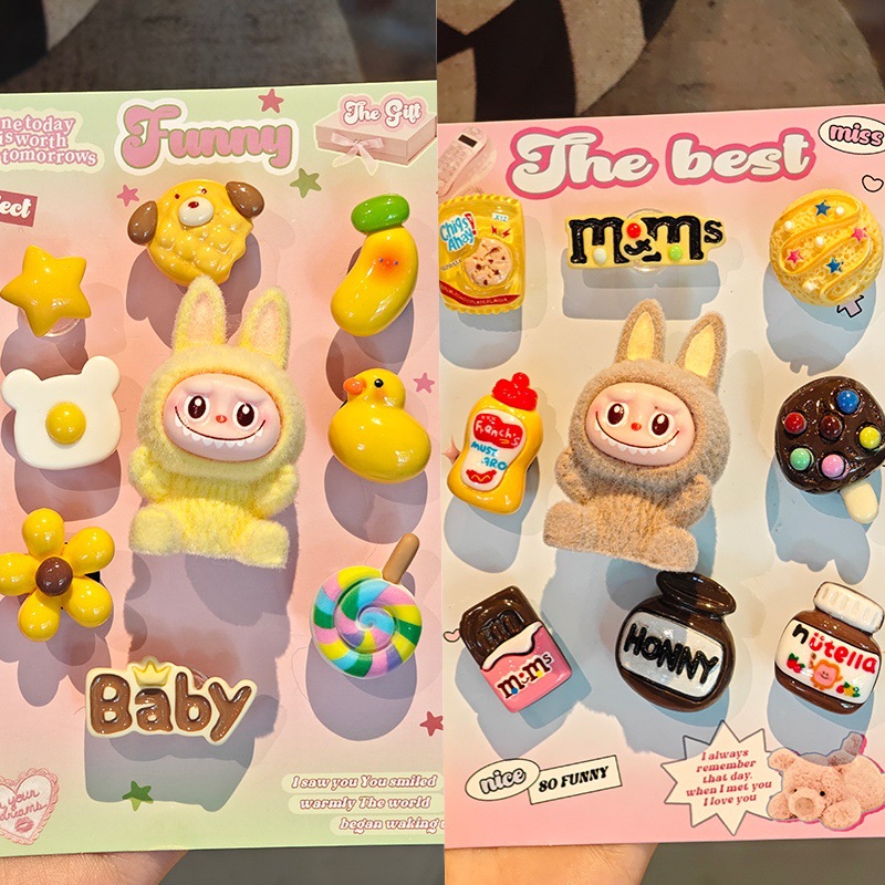 [긴귀 래브 노란색 + 카키색] 신발 버클 18개