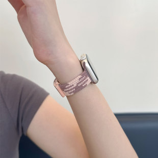 Suitable for applewatchS9 nylon magnetic buckle strap iwatchs8/7/6/5 creative small pretty waist stretch