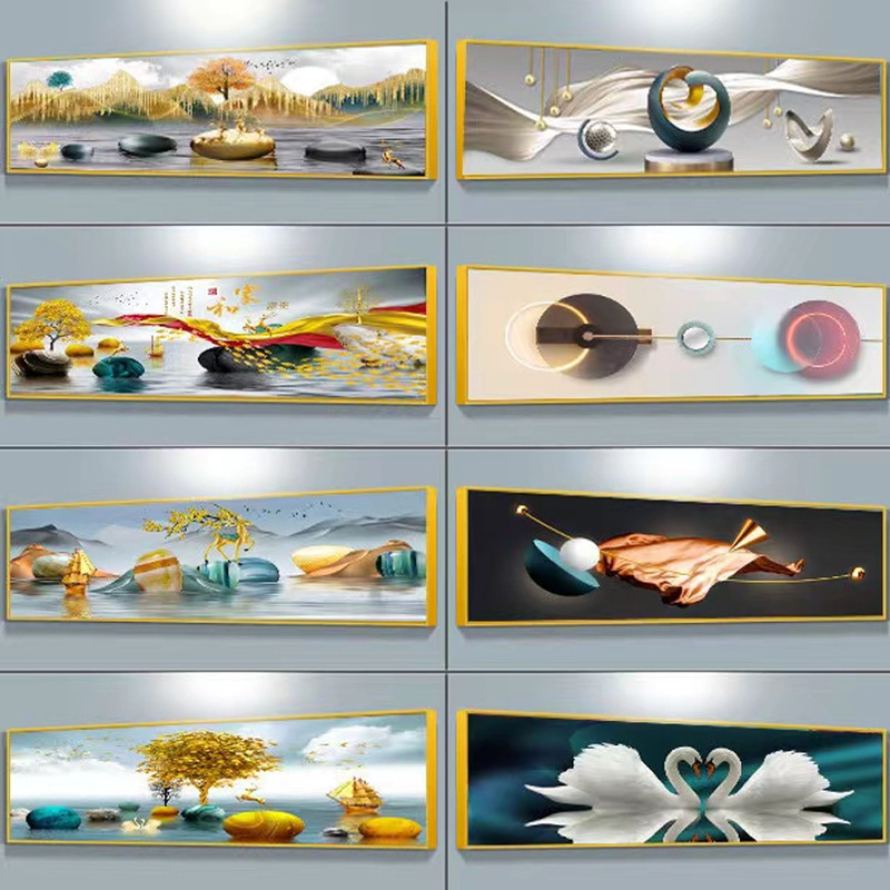 Modern Minimalist Bedroom Decorative Painting Hotel Guest Room Hanging Painting Apartment Hotel Bedside Painting Homestay Background Wall Crystal Porcelain Painting