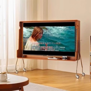 Mobile Tv Stand Retro Small Apartment Bedroom Home Internet Celebrity Living Room Tv Cabinet Floor-Standing Solid Wood Antique Style