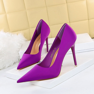 18249-2 han edition fashion pedicure show thin delicate high-heeled shoes with ultra fine silks and satins shallow mouth