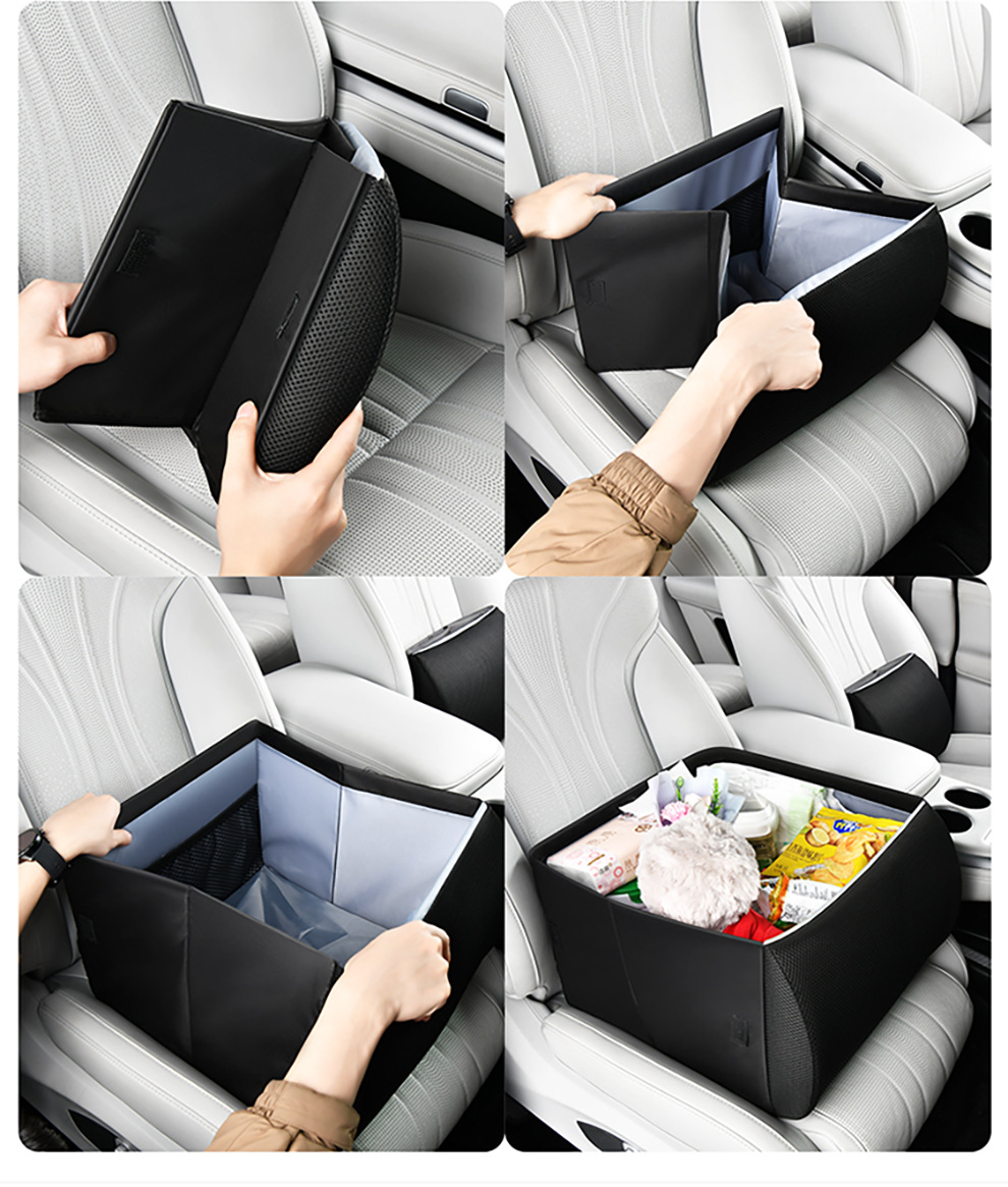 Cross-border car seat organizer, storage box, and lumbar support – a 2-in-1 foldable lumbar pillow and storage box for car use