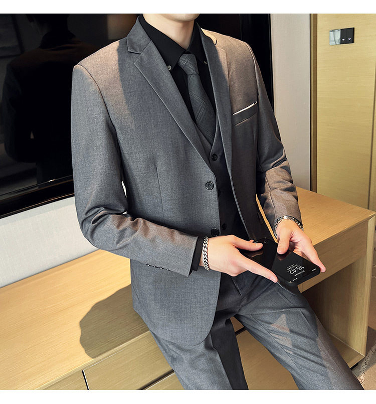 Bộ vest nam ba món ôm dáng, áo vest công sở cho nhân viên văn phòng và chú rể — Burgundy (áo đơn hai nút), Burgundy (áo đơn một nút), Màu xanh (áo đơn hai nút), Màu xanh (áo đơn một nút) chi tiết 20
